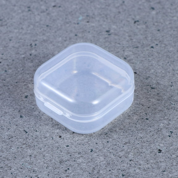 HEMOTON 12pcs Mini Clear Plastic Storage Boxes Square Multipurpose Display Cases Portable Cover Medicine Boxes for Travel Outdoor