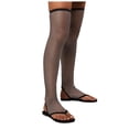 thumbnail image 2 of IUJSOY Womens Comfortable Shiny Gem Mesh Flats Over the Knee Fishnet Sandals Fashion Flip Flops, 2 of 9