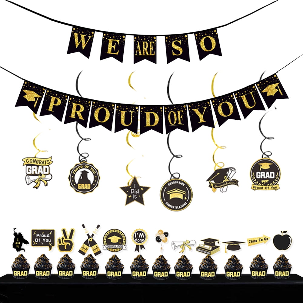 Happy Graduation Banner Set, Graduation Party Decorations 2023 ...