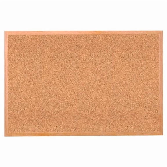 Ghent Manufacturing 506525 3 x 5 ft. Bulletin Board - Natural Cork - Oak Wood Frame