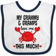 thumbnail image 3 of Inktastic Grammy and Gramps Love Me Grandson Grandchild Boys or Girls Baby Bib, 3 of 4