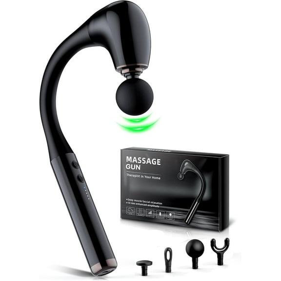 Parquet Massage Gun with Upgraded Extension Handle, 10MM Massage Gun Deep Tissue, Back Massager, Muscles/Neck/Shoulders/Legs Massager Portable for Pain Relief, with 4 Massage Heads