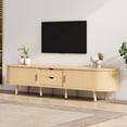 thumbnail image 3 of Noble House 64.9" TV Stand wi,Oval Rounded Corners Media Console for 65" TV,Wood Color, 3 of 11