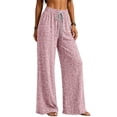 thumbnail image 5 of Casual Pants for Women Elastic Waist Loose Fit Leopard Print Wide Leg Trousers, 5 of 6