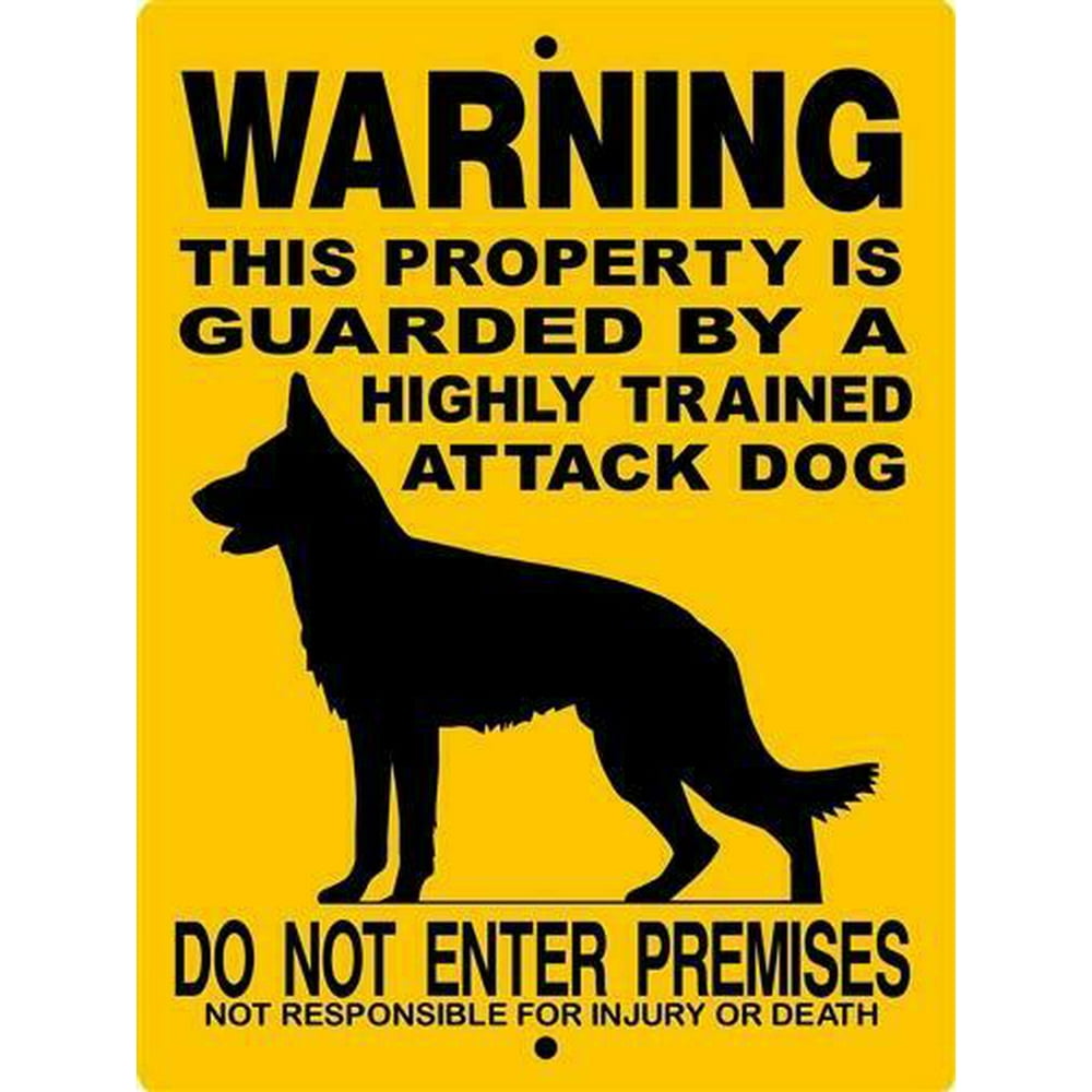 German Shepherd Guard Dog 9x12 Aluminum Sign