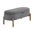 thumbnail image 4 of OakvillePark Terralisse Corduroy Lift Top Storage Bench, Gray, 4 of 9