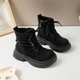 thumbnail image 6 of Ulitacool Boots For Girls Girls Suede Ankle Boots With Side Zipper And Lace Up For Autumn And Winter Wear Sole Cute Soft Feetwear 18-24 Months Black, 6 of 6