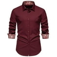 thumbnail image 2 of Qiopertar Liquidation à Moins de 5$ Chemise Décontractée Patchwork à Boutons Manches Longues Col Rabattu en Solde, 2 of 9