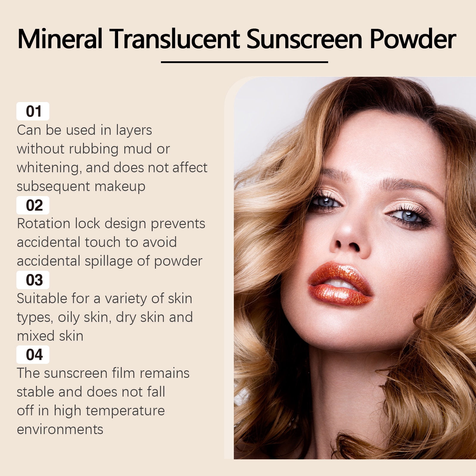 Hawaiian Tropic Mineral Powder Sunscreen Brush SPF 30, 2025 New Beach Essentials, 1Pcs