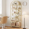thumbnail image 5 of Accreate White Gold 6-Tier Etagere Bookcase with Arched Metal Frame, Modern Tall Freestanding Bookshelf for Living Room, Bedroom, Office – Open Shelf Book Shelf with Easy Assembly, 5 of 8