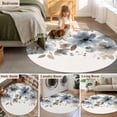 thumbnail image 5 of Round Rugs 8Ft, Blue Brown Spring Floral Round Area Rug Washable Indoor Throw Carpet, Watercolor Summer Botanical Large Non Slip Circle Rug for Kids Room RV Home Decor Aesthetic, 5 of 8