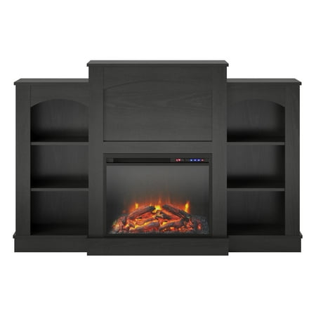 

Ameriwood Home Hawke s Bay Fireplace Mantel with Bookshelves Black Oak