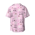 thumbnail image 2 of Xecao offers the Rabbit Face for Men's Casual Short-sleeved Shirt, a button-up collared shirt with a pocket, perfect for beach vacations and yacht travel in the 4X-Large size., 2 of 7