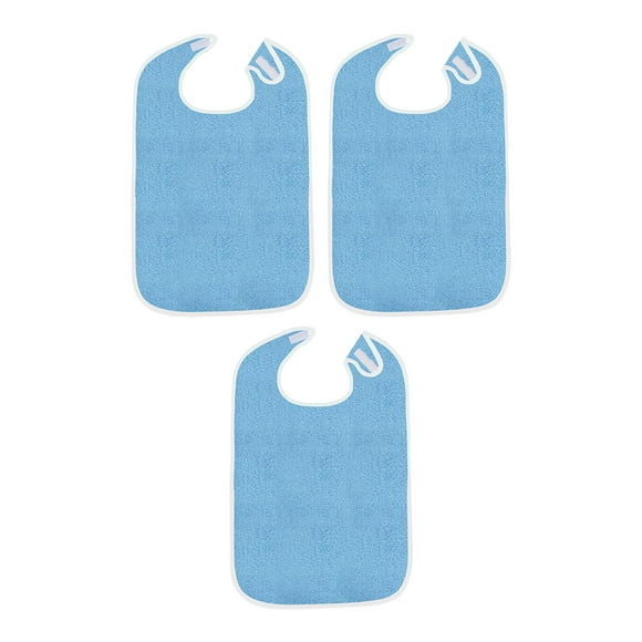 Baberos para adultos Strade Fareast Limited 3 Uds. grandes Reutilizables para Alimentación de adultos para personas mayores Unisex Color Azul