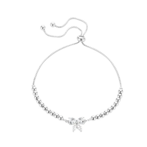 Bracelet for Women Crystal Bracelet Women Crystal Bow-Knot Bracelet Bangle Love Valentines Day Wedding Bridal Jewel