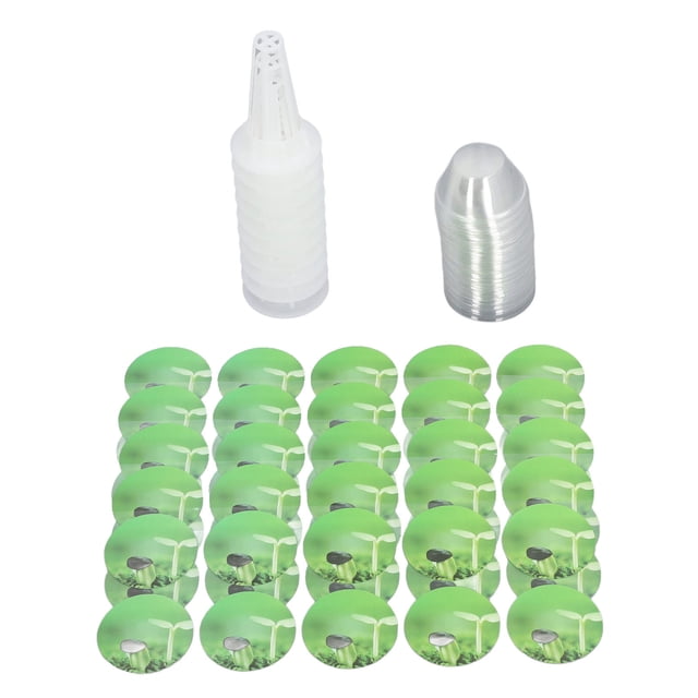50 Pack Hydroponic Grow Baskets with 51PCS Seed Pod Labels Stickers, Replacement Garden DIY Accessories for Most Hydroponic Growing System