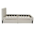 thumbnail image 3 of Euroco Twin Size Upholstered Platform Bed with 2 Drawers, Beige, 3 of 13
