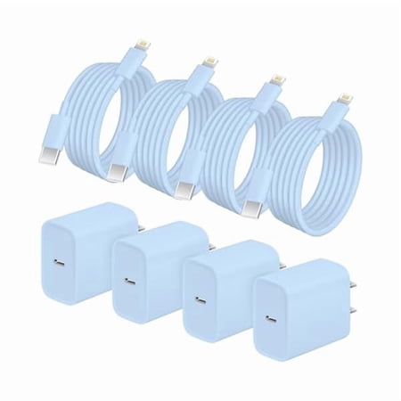 xzyuan 4 Pack 6 ft Fast Charger Cord Compatible with iPhone 14 13 Charger Fast Charging Block 20W PD USB C Charger Fast Charger for iPhone 14/13/12 Pro Max 14 Plus XR XSMAX-Blue