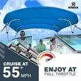 thumbnail image 2 of Knox B43-T43B 8 ft. x 54 x 73-78 in. 4-Bow Boat Bimini Top - 900D Marine Canvas - Pacific Blue, 2 of 7