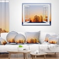 thumbnail image 3 of Designart Window to Sunset over the Snow - Landscape Wall Throw Pillow - 16x16, 3 of 4