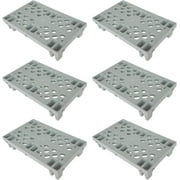 6 Pcs Grey Plastic Pallet, Lightweight Waterproof Floor Pallets, Interlocking with Breathable Grids Storage Pad, for Garages, Basement, Supermarket, Indoor and Outdoor
