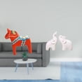 thumbnail image 2 of CoudarTitie Swedish Dala Horse Elephant Ornament Collectible Dalecarlian Animal Sculpture Figurine Tabletop Decoration for Bookshelf Entrance Cabinet Office Bedroom Home Decor, 2 of 8