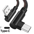 thumbnail image 1 of Cable Micro USB tipo C 2.4A cargador rápido Cable USB codo de 90 grados Cable de datos trenzado de nailon para teléfono Samsung/Sony/Xiaomi Android Tan Jianjun unisex, 1 of 2
