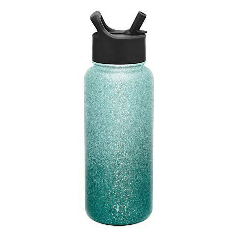 Thermosis 32 oz Insulated Water Bottle with Straw, 1 Liter Stainless Steel Water Bottles with 2 Lids (Straw and Handle Lids). Wide Mouth Travel