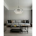 thumbnail image 4 of 3 light Pendant Modern Crystal Chandeliers Lighting Pendant Ceiling Lights Fixture Lamp for Dining Living Room, Chrome, 4 of 7