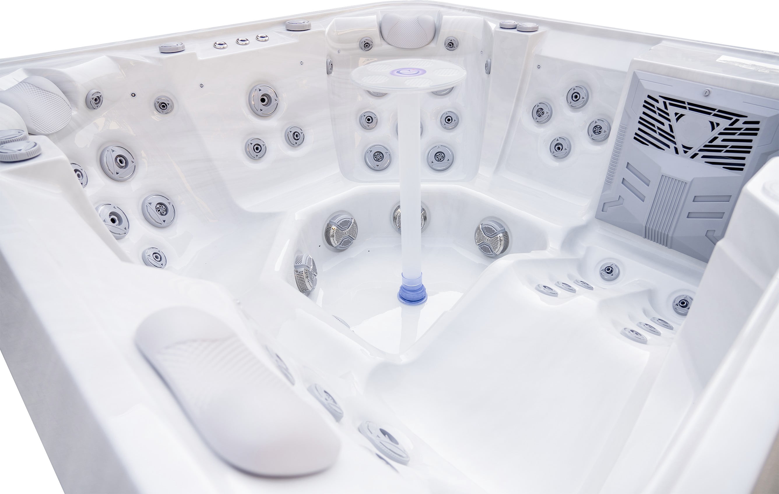 Liberty 5-Person 51 Jet  Hot Tub with Lounger, LED Center Waterfall and  Bluetooth Sound System