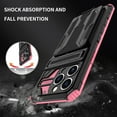 thumbnail image 6 of Cutyskin iPhone 15 Pro Max Armor Case with Hidden Card Holder Detachable Wallet Cover, Built-in Kickstand, Camera Lens Protection, Tough Rugged Shockproof Phone Case for iPhone 15 Pro Max, Pink, 6 of 9