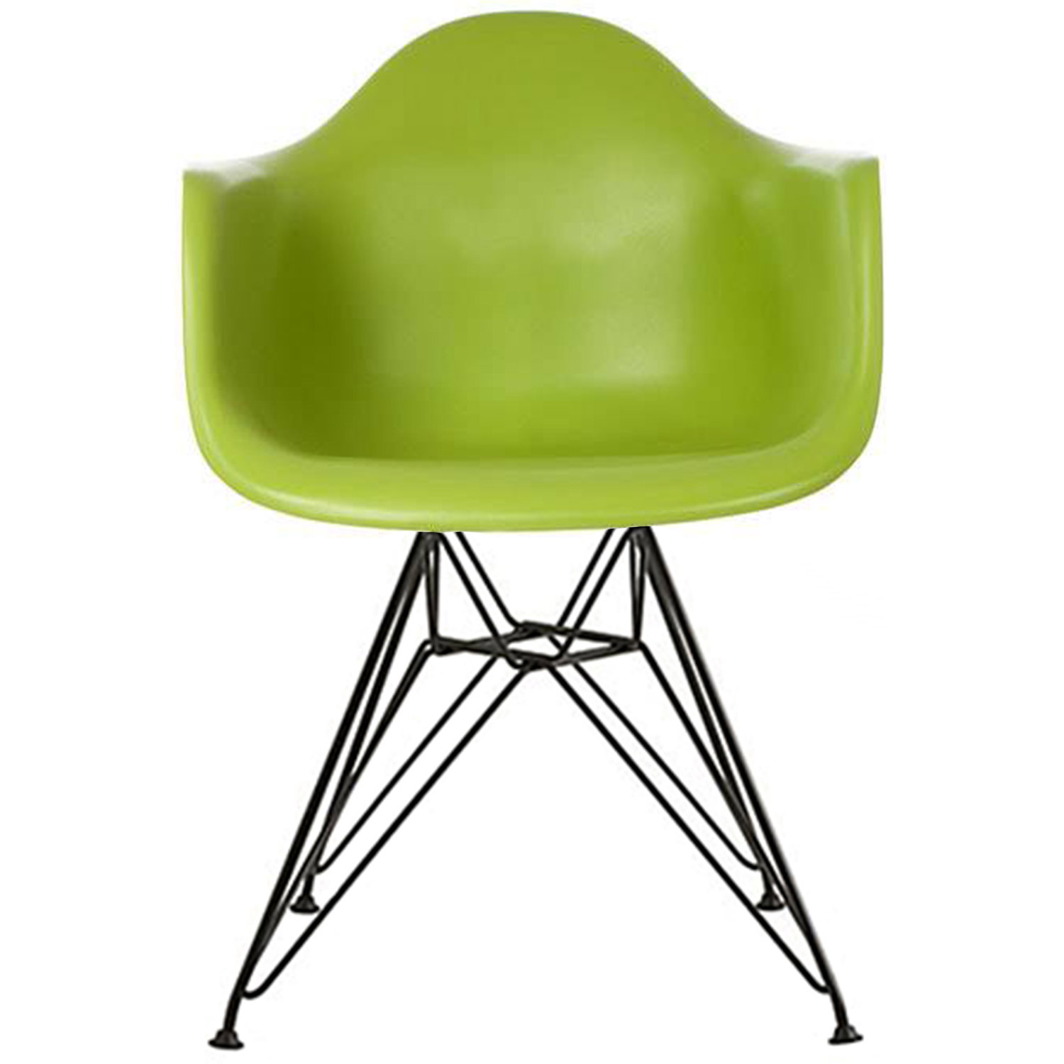 Homelala Green Modern Plastic Armchair Dining Chair Black Wire Leg