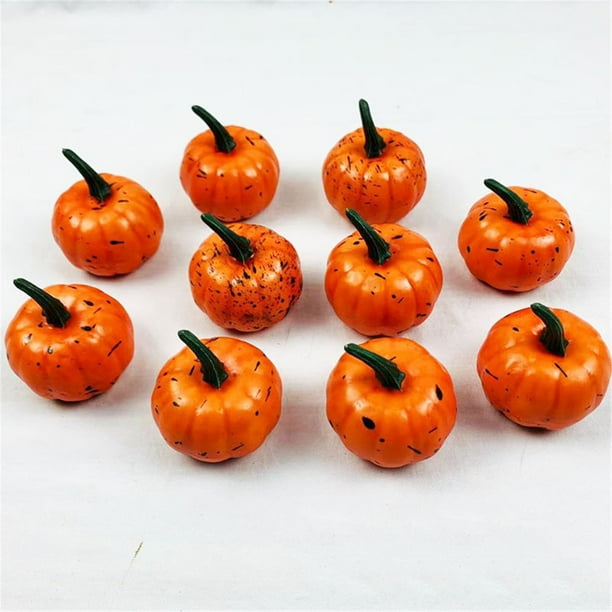 Fiudx Juego de Calabazas de Halloween, Decoración de Espuma Realista, Temática de Cosecha de Otoño, Manualidades Divertidas, Decoración para Fiestas En Casa, Perfecto para Acción de Gracias, 10 Pieza