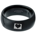 thumbnail image 2 of Tungsten Colorado The Centennial State Heart Band Ring 8mm Men Women Comfort Fit Black Dome Polished, 2 of 4