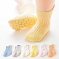 thumbnail image 5 of GYRATEDREAM Toddler Non Slip Grip Ankle Socks with Non Skid Soles 6 pairs for Infants Kids Boys Girls Cute Cotton Baby Socks for 0-1Y, 5 of 9
