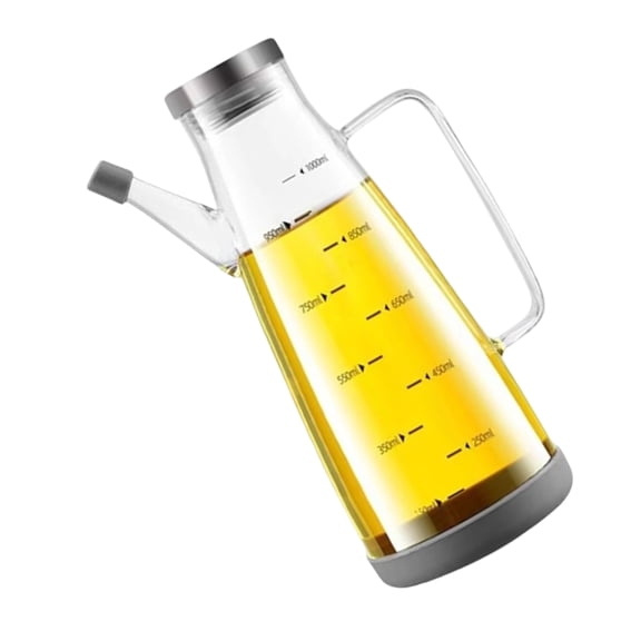 Large Capacity Oil Dispenser Glass Bottle With Drip Proof Spouts Perfect For Kitchen Restaurant BBQ Sauce Container