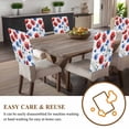 thumbnail image 4 of Independence Day Chair Covers Set of 6 Red Blue Concubine Watercolor Flower Chair Back Covers Stretch Removable Washable Slipcovers Protector for Dining Room Kitchen Party Decor, 4 of 5
