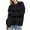 1-Black, variant on Women's Long Sleeve Chunky Sweaters Fall Winter Essential Clothes Casual Loose Fit Crewneck Knitted Pullover Sweaters