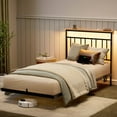thumbnail image 1 of GUNAITO Floating Bed Frame Twin Size with LED Lights and Charging Station Modern Metal Platform，Black, 1 of 9