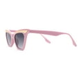 thumbnail image 3 of Womens Gold Metal Eyebrow Square Cat Eye Horn Rim Sunglasses Pink Smoke, 3 of 4