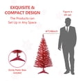 thumbnail image 5 of Mayhihi 4ft Lighted Red Christmas Tree with 50 Warm White Lights, Small Tinsel Artificial Holiday Tree for Indoor Spaces, 5 of 7