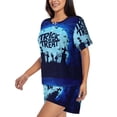 thumbnail image 2 of Fotbe Halloween Trick Or Treat Print Pajama Set for Women 2 Piece Loungewear Short Sleeve Tops and Shorts Set Soft Sleepwear-3X-Large, 2 of 7