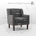 thumbnail image 5 of LUE BONA Upholstered Linen Accent Chair, Mid Century Living Room Chair for Living Room, Small Spaces, Carbon Gray, 5 of 7