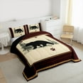 thumbnail image 3 of Manfei Wild Animal Bear Bedding Comforter Set,Rustic Farmhouse Cabin Twin Comforter Sets,Brown Beige Black Bedding Set For Girls Boys,Breathable Home Decor Reversible,2-Piece, 3 of 8