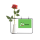 thumbnail image 1 of Verde miedo emocion cringe miedo Botella de decoración de jarrones colgantes de flores rosas artificiales, 1 of 3