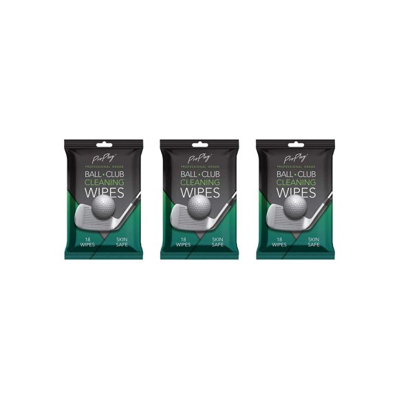 Toallitas limpiadoras ProPlay Ball & Club | Potente limpiador que elimina la suciedad, el césped y la arena | Práctico paquete resellable, paquete de 3 sin perfume