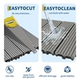 thumbnail image 4 of QinaQin Interlocking Patio Deck Tiles, 12-Inch x 12-Inch Composite Plastic Deck Tiles, 4-Strip Waterproof Outdoor Floor Tiles, Suitable for Balconies, Porches, Poolside, and Backyards, 4 of 8