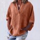 thumbnail image 2 of Vestidos Casuales Para Mujer, Blusas De Mujer De Moda Blusa informal de manga corta con solapa y cuello halter para mujer, color liso, con mangas 3/4, 2 of 5