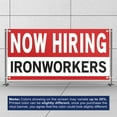 thumbnail image 3 of Now Hiring Ironworkers 13 oz Heavy Duty Vinyl Banner Ironworker Jobs Available Help Wanted Sign for Business Advertising Indoor/Outdoor Single-Sided with Metal Grommets (1.5x5 ft, Wh & Re & Bk), 3 of 6
