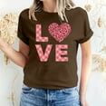 thumbnail image 3 of Fesfesfes T Shirt for Women's Valentine's Day Love Printed Short Sleeved T-shirt Top Short Sleeved Round Neck Top/Shirt Crew Neck T Shirts for Women 2XL(US:12), 3 of 6